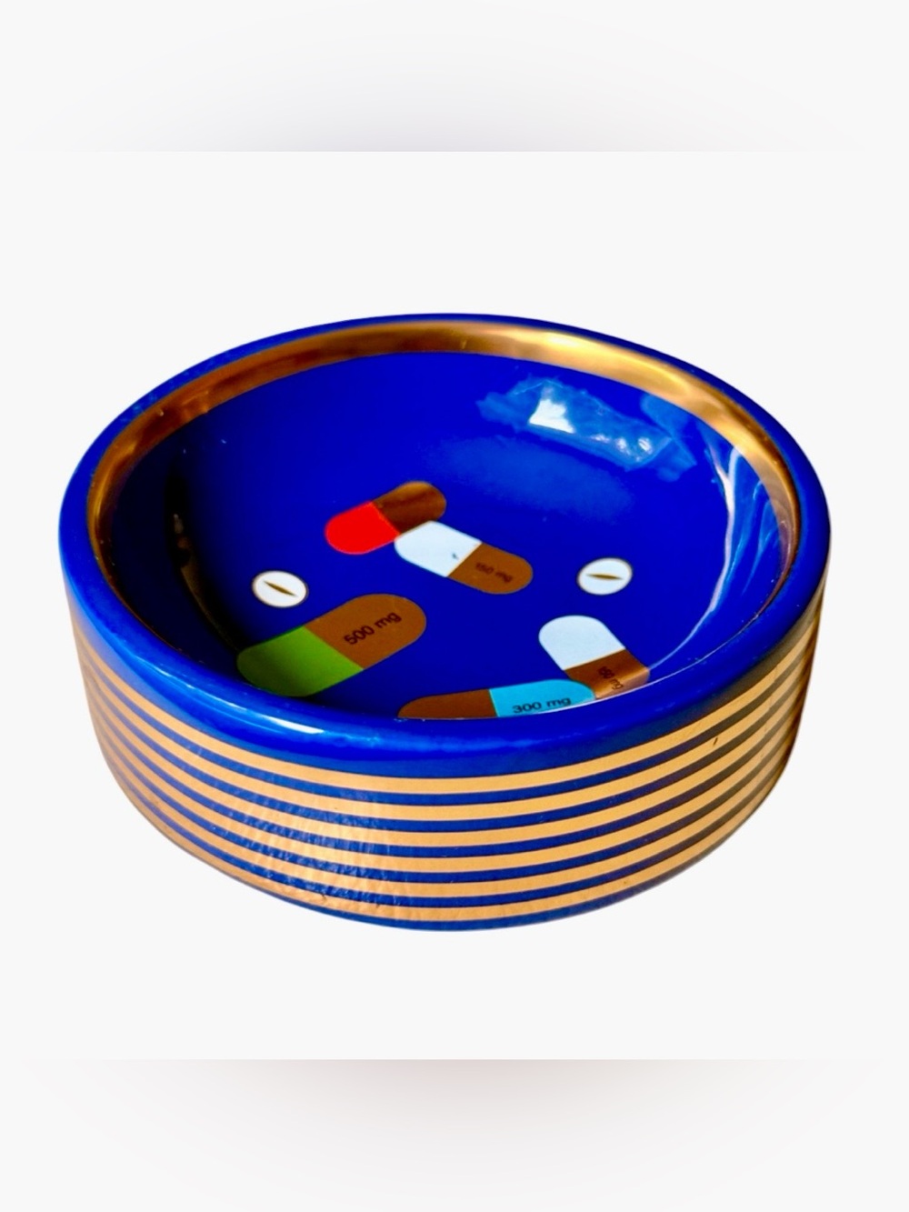 HTF Jonathan Adler Porcelain Blue Full Dose Valet Trinket Tray /Catch All